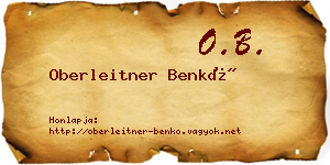 Oberleitner Benkő névjegykártya